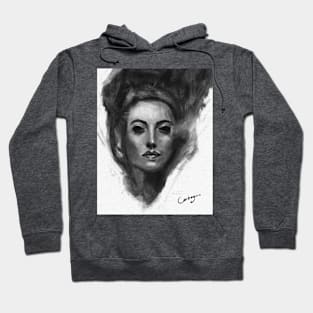 Charcoal Woman Face sketch Hoodie